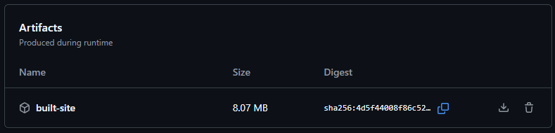 GitHub Actions Artifacts